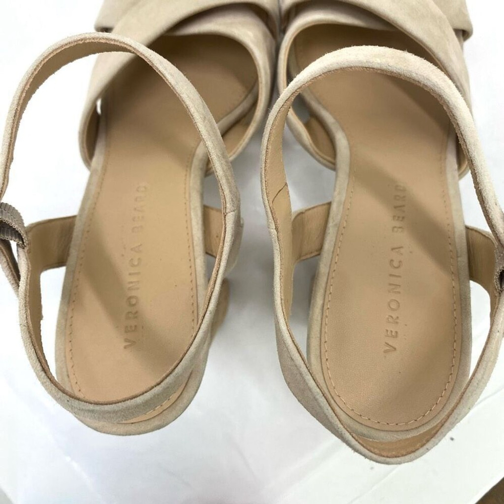 Veronica Beard 'Lucille' Suede Platform Heel Sandals, Cream Ecru Strappy Women’s - Picture 14 of 14